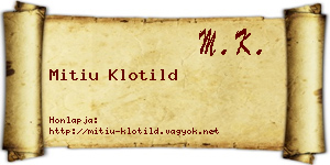 Mitiu Klotild névjegykártya